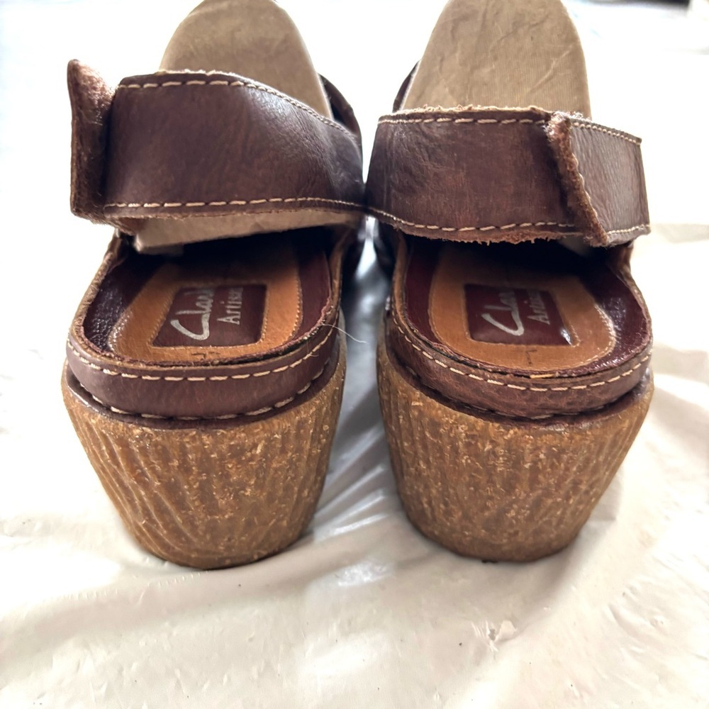 Clarks Artisan Trapelo Brown Leather Clog SZ 7 M NWOT only tried on - Picture 6 of 13